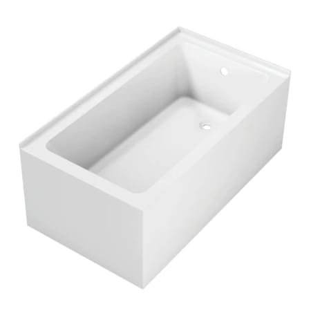 Kingston Brass 54 Inch Acrylic 2-Wall Corner Alcove Tub with Right Hand Drain White