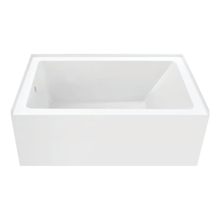 Kingston Brass Aqua Eden 54" Three Wall Alcove Acrylic Soaking Tub with Left Drain and Overflow Glossy White