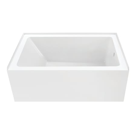 Kingston Brass Aqua Eden 54" Three Wall Alcove Acrylic Soaking Tub with Right Drain and Overflow Glossy White