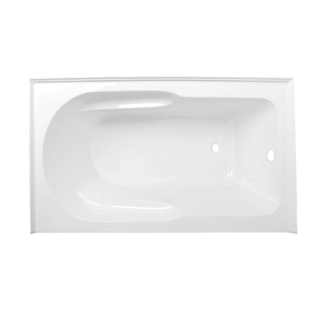 Kingston Brass Aqua Eden 60" Three Wall Alcove Acrylic Soaking Tub with Right Drain Assembly and Overflow White