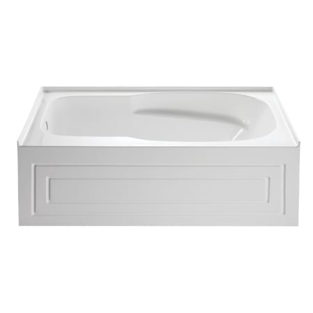 Kingston Brass Oriel 60" Three Wall Alcove Acrylic Soaking Tub with Left Drain, and Overflow White