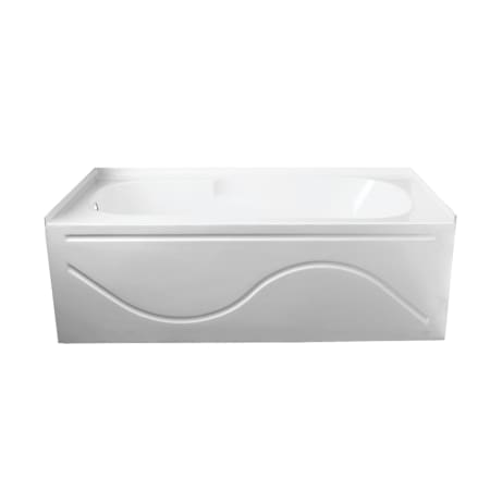 Kingston Brass Aqua Eden 60" Three Wall Alcove Acrylic Soaking Tub with Left Drain Assembly and Overflow White