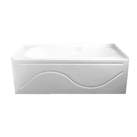 Kingston Brass Aqua Eden 60" Three Wall Alcove Acrylic Soaking Tub with Right Drain Assembly and Overflow White