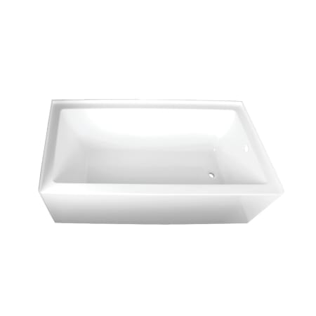 Kingston Brass Aqua Eden 60" Three Wall Alcove Acrylic Soaking Tub with Right Drain and Overflow White