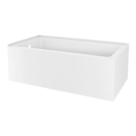 Kingston Brass Aqua Eden 60" Two Wall Acrylic Soaking Tub with Left Drain White
