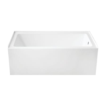 Kingston Brass Aqua Eden 60" Three Wall Alcove Acrylic Soaking Tub with Right Drain and Overflow Glossy White
