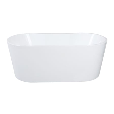 Kingston Brass Aqua Eden 51" Free Standing Acrylic Soaking Tub with Center Drain, Drain Assembly and Overflow Glossy White