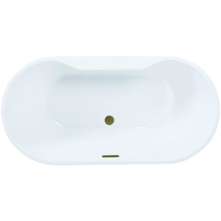 Kingston Brass Aqua Eden 55" Free Standing Acrylic Soaking Tub with Front Drain, Drain Assembly, and Overflow White / Antique Brass