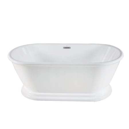 Kingston Brass 60" Pedestal Acrylic Soaking Tub with Center Drain Assembly and Overflow White