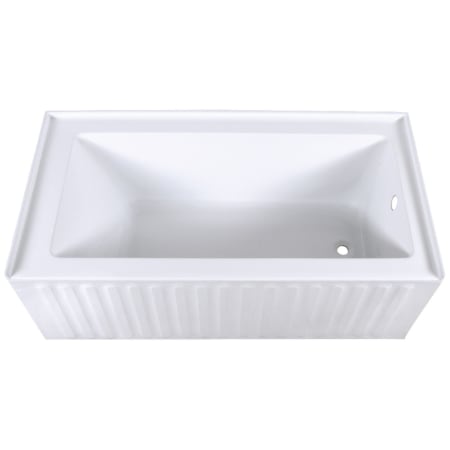 Kingston Brass Aqua Eden 60" Three Wall Alcove Acrylic Soaking Tub with Right Drain and Overflow White