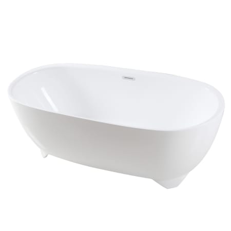 Kingston Brass Aqua Eden 67" Free Standing Acrylic Soaking Tub with Center Drain Assembly and Overflow White