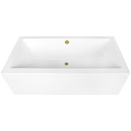 Kingston Brass Aqua Eden 67" Free Standing Acrylic Soaking Tub with Rear Drain, Drain Assembly, and Overflow White / Brushed Brass