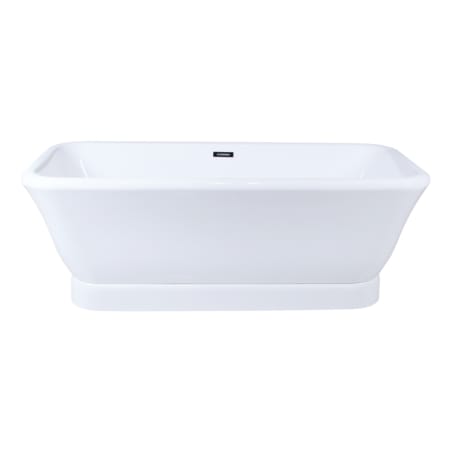 Kingston Brass Aqua Eden 71-Inch Double Ended Acrylic Pedestal Tub with Drain Glossy White