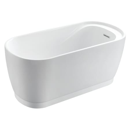 Kingston Brass Aqua Eden 51" Free Standing Acrylic Soaking Tub with Reversible Drain, Drain Assembly and Overflow Glossy White