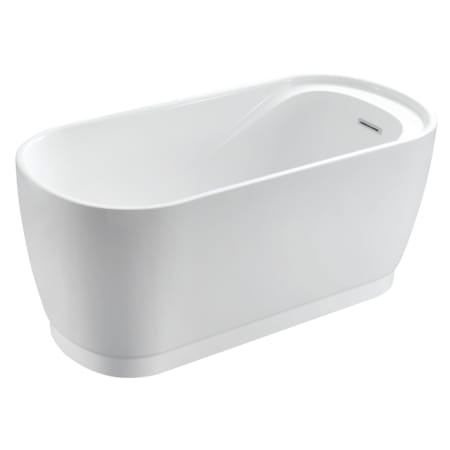 Kingston Brass Aqua Eden 59" Free Standing Acrylic Soaking Tub with Reversible Drain, Drain Assembly, and Overflow Glossy White