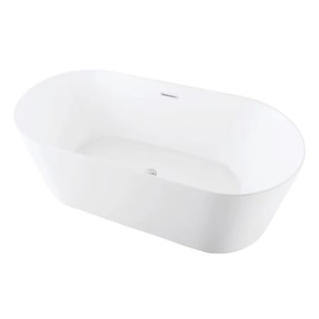 Kingston Brass 59-Inch Acrylic Freestanding Tub with Center Drain Hole White