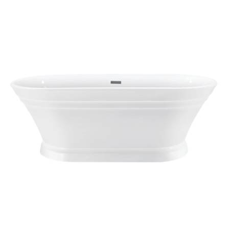 Kingston Brass Aqua Eden 67" Wide Acrylic Double Ended Pedestal Tub Glossy White