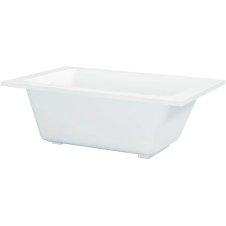 Kingston Brass Aqua Eden 54" Drop In / Undermount Acrylic Soaking Tub with Reversible Drain and Overflow Glossy White