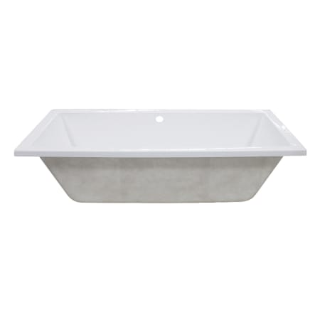 Kingston Brass Aqua Eden 59" Drop In Acrylic Soaking Tub with Center Drain White