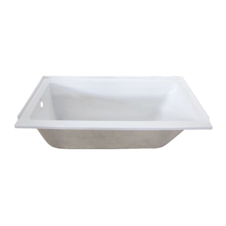 Kingston Brass Aqua Eden 60" Drop In Acrylic Soaking Tub with Left Drain White