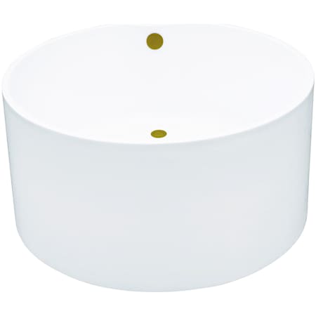 Kingston Brass Aqua Eden 45" Free Standing Acrylic Soaking Tub with Rear Drain, Drain Assembly, and Overflow White / Brushed Brass