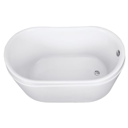 Kingston Brass Aqua Eden 52" Free Standing Acrylic Soaking Tub with Reversible Drain, Drain Assembly, and Overflow White