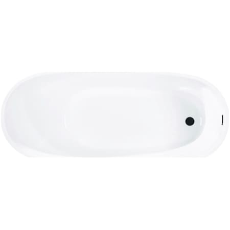Kingston Brass Aqua Eden 54" Free Standing Acrylic Soaking Tub with Reversible Drain, Drain Assembly, and Overflow White / Matte Black