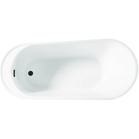 Kingston Brass Aqua Eden 59" Free Standing Acrylic Soaking Tub with Reversible Drain, Drain Assembly, and Overflow White / Matte Black
