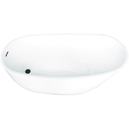 Kingston Brass Aqua Eden 69" Free Standing Acrylic Soaking Tub with Reversible Drain, Drain Assembly, and Overflow White / Matte Black