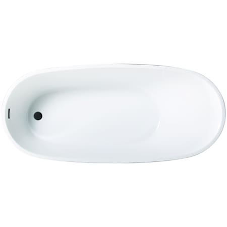 Kingston Brass Aqua Eden 72" Free Standing Acrylic Soaking Tub with Reversible Drain, Drain Assembly, and Overflow White / Matte Black