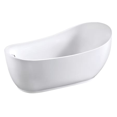 Kingston Brass Aqua Eden 70" Free Standing Acrylic Soaking Tub with Reversible Drain, Drain Assembly, and Overflow Glossy White