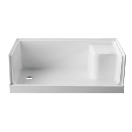 Kingston Brass Grenada 60" x 32" Rectangular Shower Base with Single Threshold Left Drain White