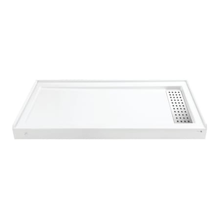 Kingston Brass Curacao 59-13/16" x 31-11/16" Rectangular Shower Base with Triple Threshold and Right Drain Glossy White