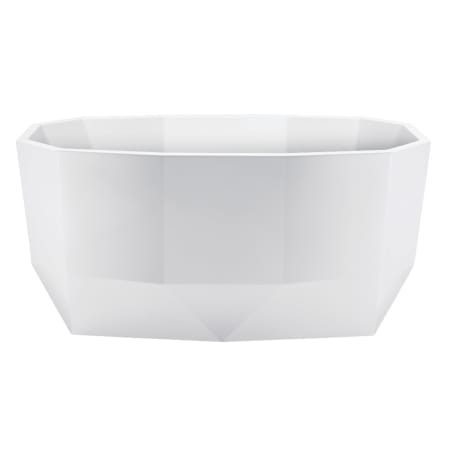 Kingston Brass Aqua Eden 59" Free Standing Acrylic Soaking Tub with Center Drain, Drain Assembly, and Overflow Glossy White