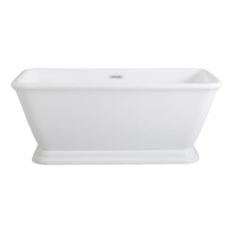 Kingston Brass 60" Pedestal Acrylic Soaking Tub with Center Drain Assembly and Overflow White
