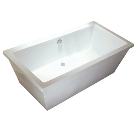 Kingston Brass Aqua Eden 33-1/4" Acrylic Soaking Bathtub for Freestanding Installations with Center Drain White