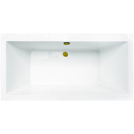 Kingston Brass Aqua Eden 66" Free Standing Acrylic Soaking Tub with Rear Drain, Drain Assembly, and Overflow White / Brushed Brass
