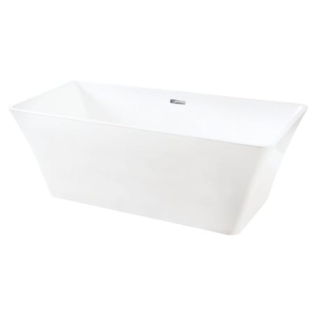 Kingston Brass Paris 67" Free Standing Brass Soaking Tub with Center Drain Assembly and Overflow White