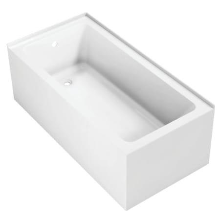 Kingston Brass Aqua Eden 60-Inch Acrylic 2-Wall Corner Alcove Tub with Left Hand Drain Hole White