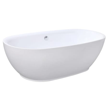 Kingston Brass Aqua Eden 71-Inch Acrylic Oval Double Ended Freestanding Tub with Drain Glossy White