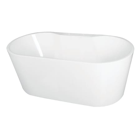 Kingston Brass Aqua Eden 51" Acrylic Freestanding Tub with Deck for Faucet Installation White