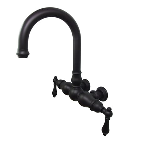 Kingston Brass Vintage Wall Mounted Clawfoot Tub Filler with Metal Lever Handles Oil Rubbed Bronze