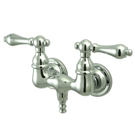 Kingston Brass Vintage Wall Mounted Clawfoot Tub Filler with Metal Lever Handles Polished Chrome
