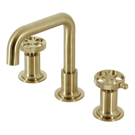 Kingston Brass Webb 1.2 GPM Widespread Bathroom Faucet with Pop-Up Drain Assembly Brushed Brass