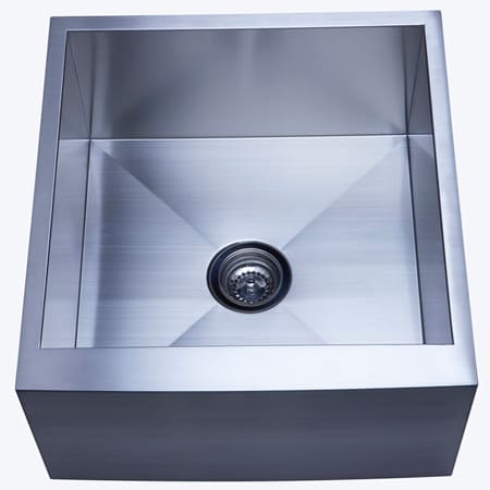 Kingston Brass Denver 21" Farmhouse Single Basin Stainless Steel Kitchen Sink with Basket Strainer Brushed Nickel