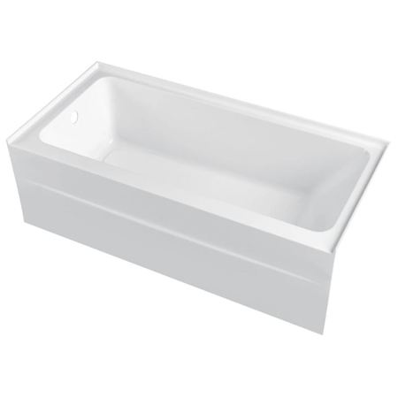 Kingston Brass Aqua Eden 60" Anti-Skid Acrylic Rectangular Three-Wall Alcove Tub with Left Drain White