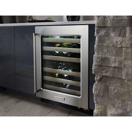 KitchenAid-KA-FD36FS-DF30FS-30OTR1000-24BIVW-FD-Wine Cooler Installed