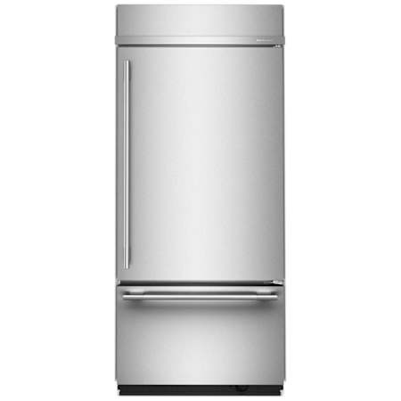 KitchenAid 36 Inch Wide 20.8 Cu. Ft. Right Hinge Energy Star Certified Fingerprint Resistant Bottom Freezer Refrigerator with Max Cool and Max Freeze PrintShield Stainless