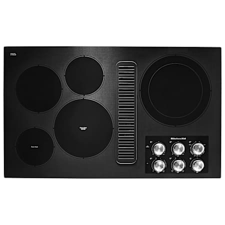 KitchenAid 36 Inch Wide Built-In Electric Cooktop with Downdraft Ventilation Black