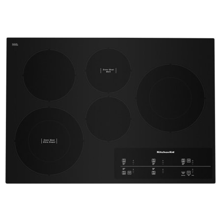 KitchenAid 30 Inch Wide 5 Burner Electric Cooktop with Even Heat Elements Black